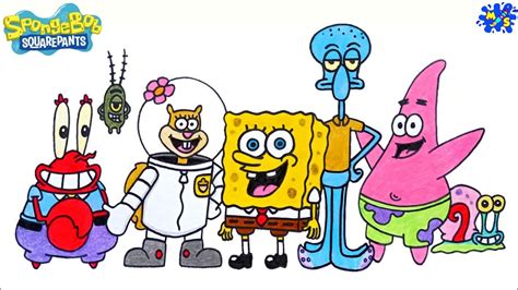 how to draw spongebob characters.